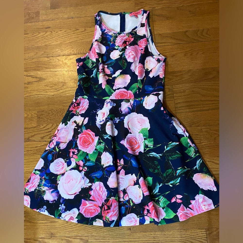 Betsey Johnson Girls Dress - Pink and Blue Floral